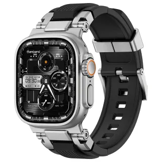 【Amband】Apple Watch 智能錶帶 ☆ M1 SPORT TPU 銀黑錶帶(49mm - Apple Watch Ultra 2 / 1)