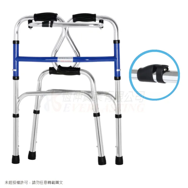 【恆伸醫療器材】助行器 ER-3133 R型助行器 + 3吋直向輔助輪(藍/黑 隨機出貨)