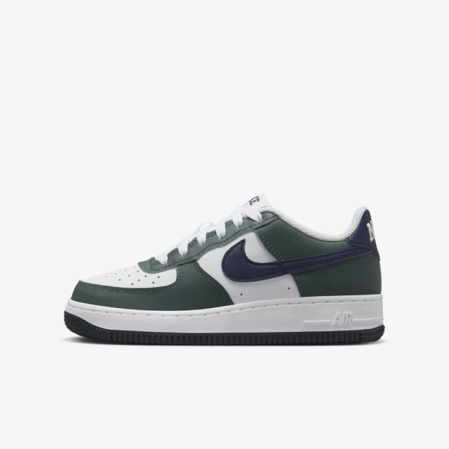 NIKE 耐吉 Air Force 1 GS 大童 休閒鞋 運動 經典 AF1 低筒 皮革 墨綠(HF5178-300)