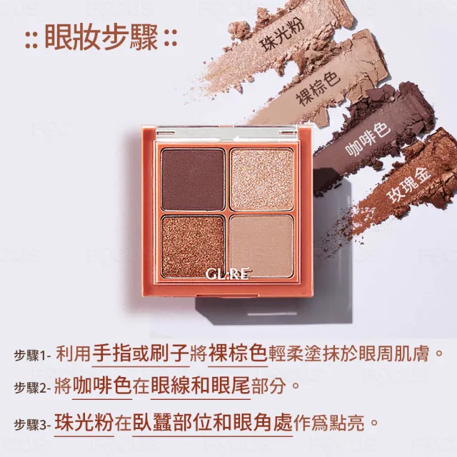 【GL:RE】買一送一韓國葛芮超高人氣四色臥蠶眼影盤-霧粉棕(6.9g)