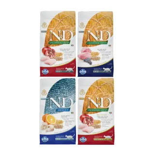 【Farmina 法米納】N&D挑嘴全齡貓／低卡結紮貓 天然低穀糧1.5kg/3.3lb（LC、OC）(貓糧、貓飼料)