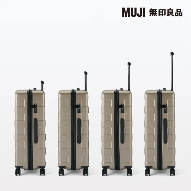 【MUJI 無印良品】四輪硬殼止滑拉桿箱75L(卡其綠)