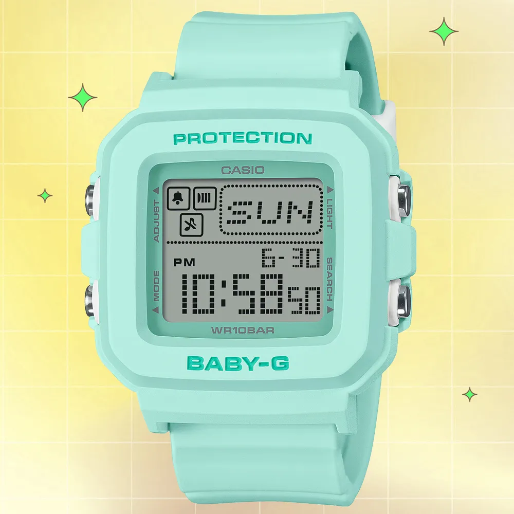 【CASIO 卡西歐】BABY-G Y2K 像素動畫數位手錶 雙11 優惠(BGD-10-3)