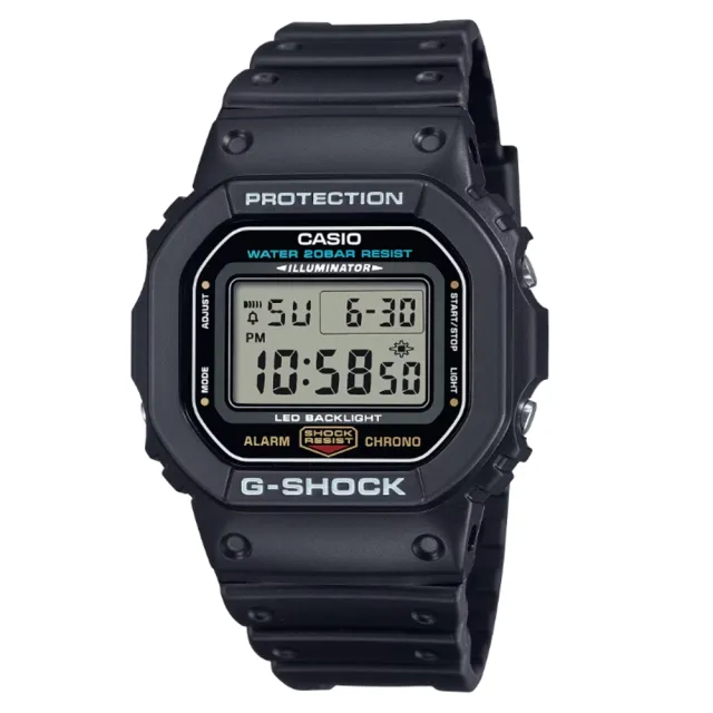 【CASIO 卡西歐】G-SHOCK 街頭潮流 時尚黑 經典方型 DW-5600UE-1_42.8mm