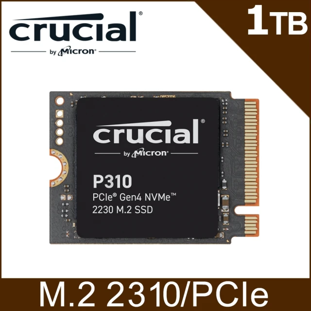 Crucial 美光 P310 1TB Gen4 2230 M.2 SSD固態硬碟(讀：7100MB/s 寫：6000MB/s)