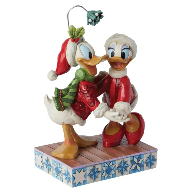 【Enesco】精品家飾 Disney 迪士尼 唐老鴨和黛西聖誕浪漫氛圍塑像居家擺飾