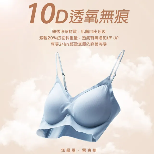【蒂巴蕾】透氧系無痕無鋼圈內衣1件-寬肩/細肩 M-XL(舒適內衣 親膚內衣 背心式 大尺碼 透氣)