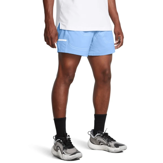 UNDER ARMOUR UA 男 Baseline Pro 5吋籃球短褲 運動短褲_1384141-465(藍色)