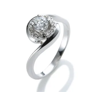 【DOLLY】0.30克拉 F/VS2 完美車工14K金求婚鑽石戒指-002(情人節 交換禮物首選)