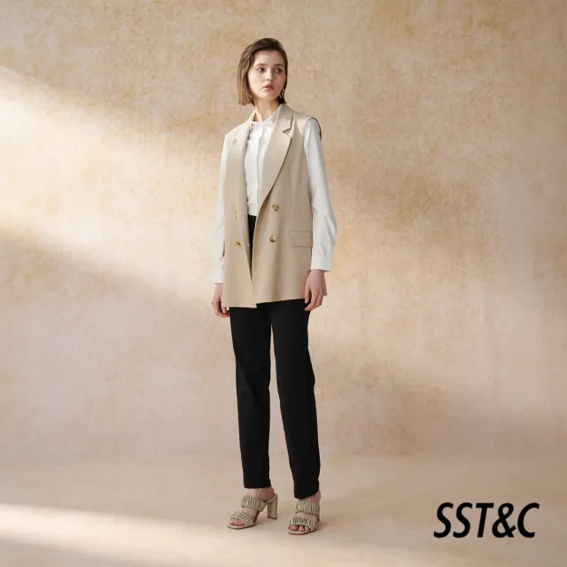 【SST&C】女裝 米色劍領無袖長版背心8162405002(換季55折)