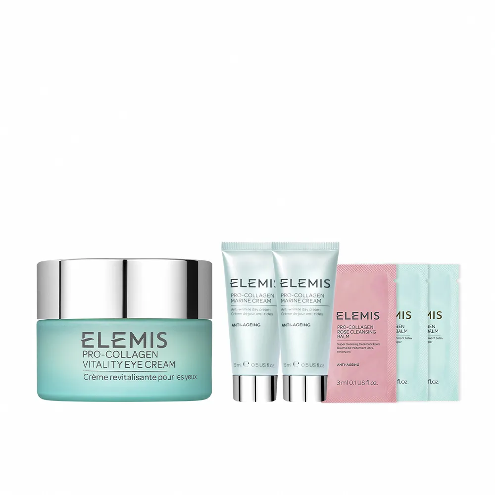 【ELEMIS 愛莉美】海洋膠原活力眼霜組(海洋膠原活力眼霜15ml送緊緻乳霜30ml★小藍眼霜/七天亮眼★)