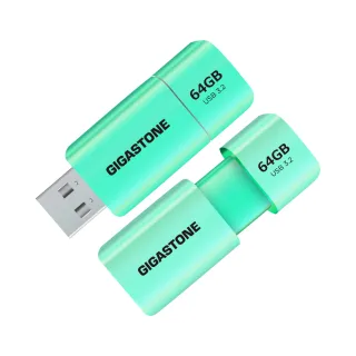 【GIGASTONE 立達】64GB USB3.1/3.2 Gen1 極簡滑蓋隨身碟 UD-3202 綠-超值2入組(64G USB3.2 高速隨身碟)