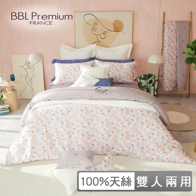 BBL Premium 100%天絲印花兩用被床包組-桑格斯花園(雙人)