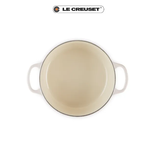 【Le Creuset】典藏琺瑯鑄鐵鍋圓鍋 22cm(貝殼粉-鋼頭)