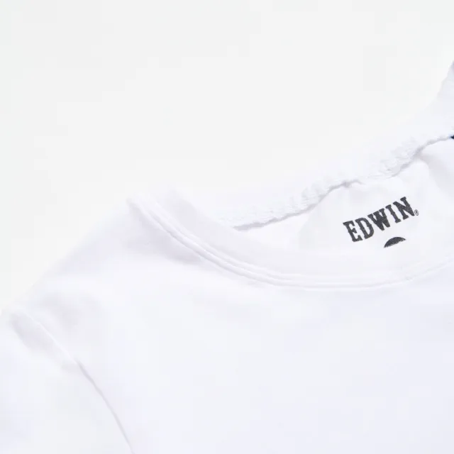 【EDWIN】女裝 第十代基本LOGO短袖T恤(白色)