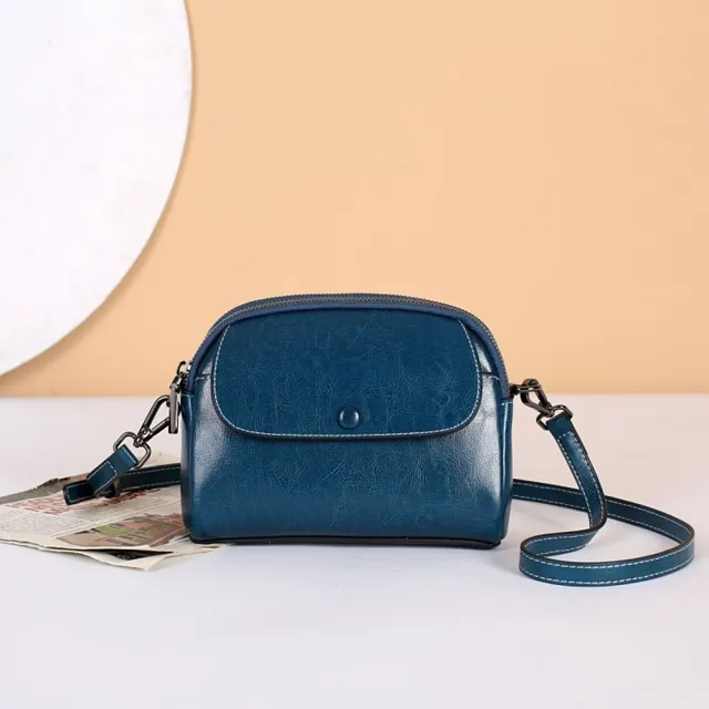 【巴黎精品】真牛皮側背包真皮包包單肩背包托特包手提包女包包(實用多隔層油蠟6色a1gn18)