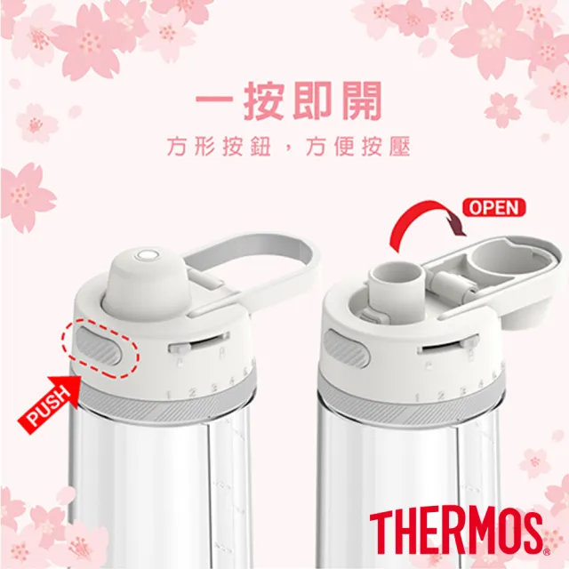 【THERMOS膳魔師】奇奇蒂蒂櫻花篇彈蓋輕水瓶710ml(TP4329CAD-CBCL)