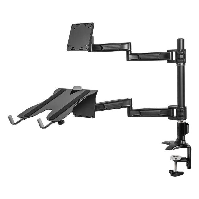 【ErgoGrade】快拆式雙臂螢幕筆電兩用支架EGTC410N(電腦螢幕架/筆電架/懸壁架/桌上型支架)