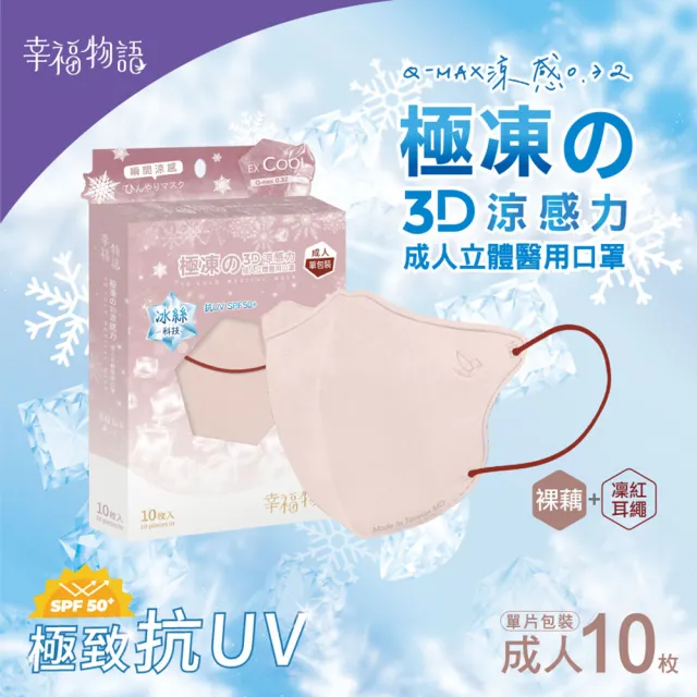 【Injoyyi 幸福物語】極凍3D立體醫療口罩3盒組(10片/盒 瞬間涼感！成人、XL雙尺寸)