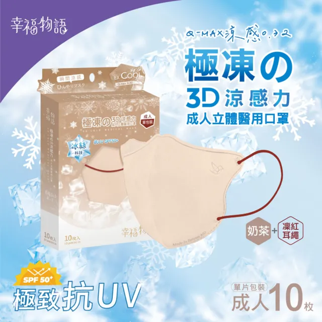 【Injoyyi 幸福物語】極凍3D立體醫療口罩3盒組(10片/盒 瞬間涼感！成人、XL雙尺寸)