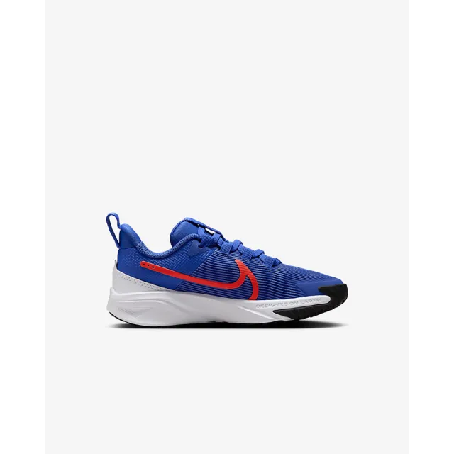 【NIKE 耐吉】運動鞋 跑鞋 慢跑鞋 中大童 NIKE STAR RUNNER 4 NN PS 藍 紅 彈性鞋帶(DX7614402)