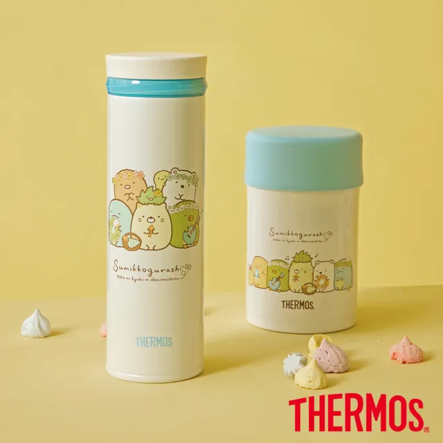 【THERMOS膳魔師】不鏽鋼角落小夥伴真空保溫燜燒罐500ml(JBN-500SG-FLWH 角落生物)