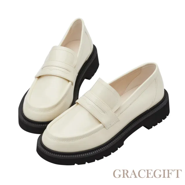 【Grace Gift】圓頭厚底便仕樂福鞋