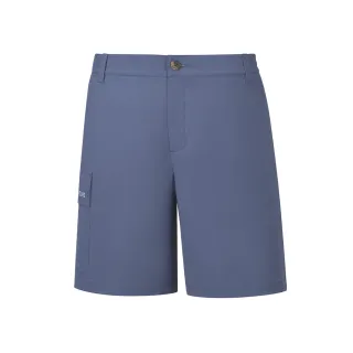 【ATUNAS 歐都納】女款彈性休閒五分短褲(A1PA2313W靛藍灰/吸濕排汗/防曬透氣/戶外活動旅遊/素面好搭)