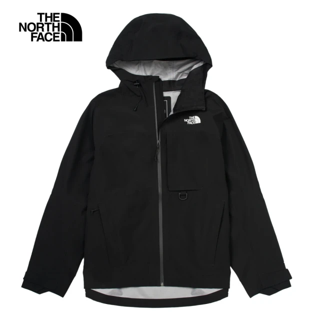 The North Face 北面男款黑色防水透氣連帽衝鋒衣｜89ZJJK3