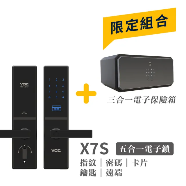 【VOC】X7S 聯網型五合一把手式電子鎖(遠端手機開門│指紋│卡片│密碼│鑰匙/含安裝)