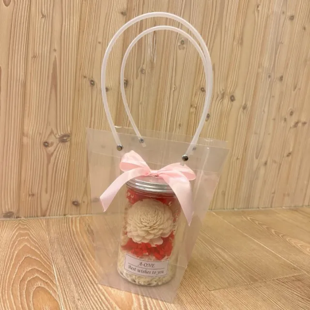 【A-ONE 匯旺】小乾燥花罐 通草花 索拉玫瑰花 花束 滿天星紅繡球 畢業永生花束罐 許願花瓶