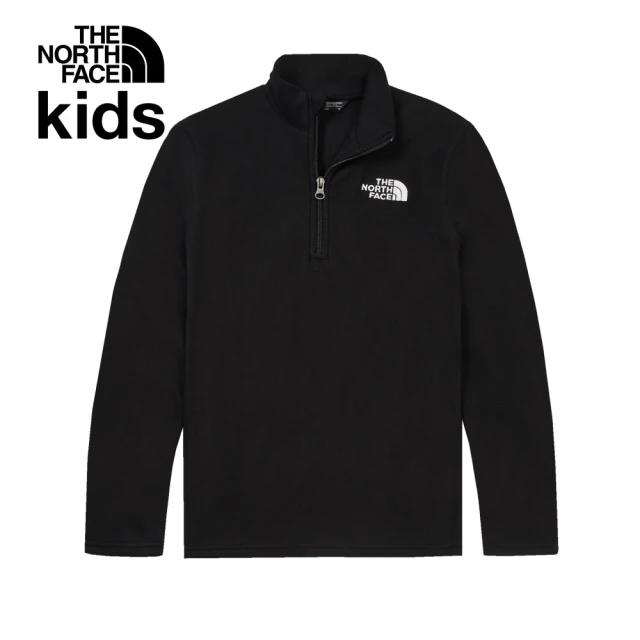 The North Face 北面兒童黑色舒適保暖立領抓絨外套｜8AZMJK3