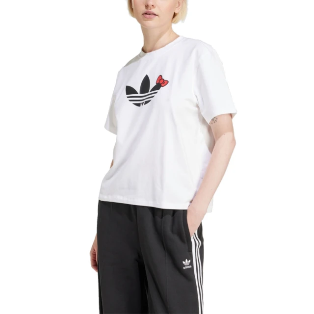 adidas 愛迪達 Hello Kittty TREFOIL TEE 圓領短袖上衣 女 - IX7880