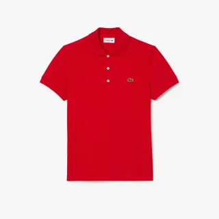 【LACOSTE】男裝-經典修身短袖Polo衫(紅色)