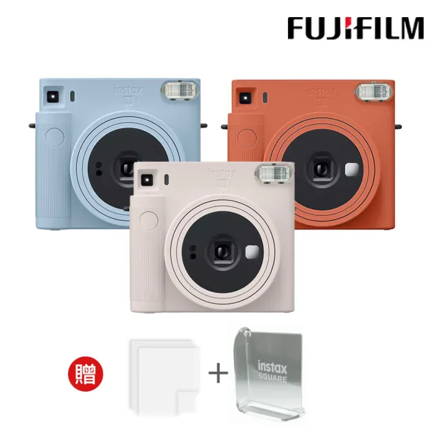 【FUJIFILM 富士】instax SQUARE SQ1 方形拍立得相機  公司貨(送旋轉相框+底片透明保護套20入)