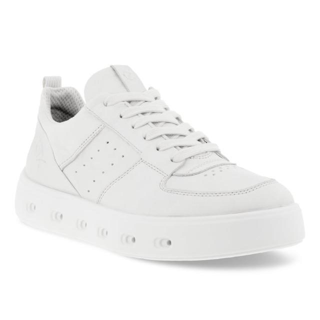 【ecco】STREET 720 W SNEAKER 街頭趣闖防水皮革休閒鞋 女鞋(白色 20971301007)