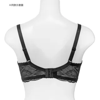 【aimerfeel】單品內衣舒適胸罩   蕾絲交叉包覆 高脇邊內衣     FGH罩杯 大尺寸-黑色(603713g-BL)