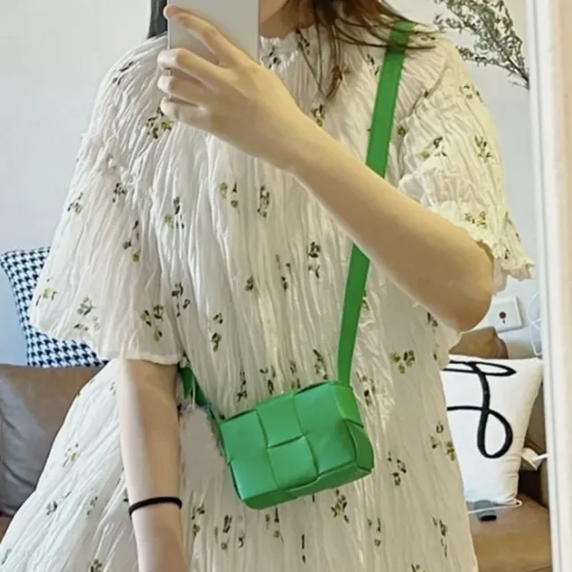 【LEESA】雙11 編織包包\軟皮包包\小方包\網紅包包\流行包包\單肩包\韓國女生包包\簡約包\TIKTO