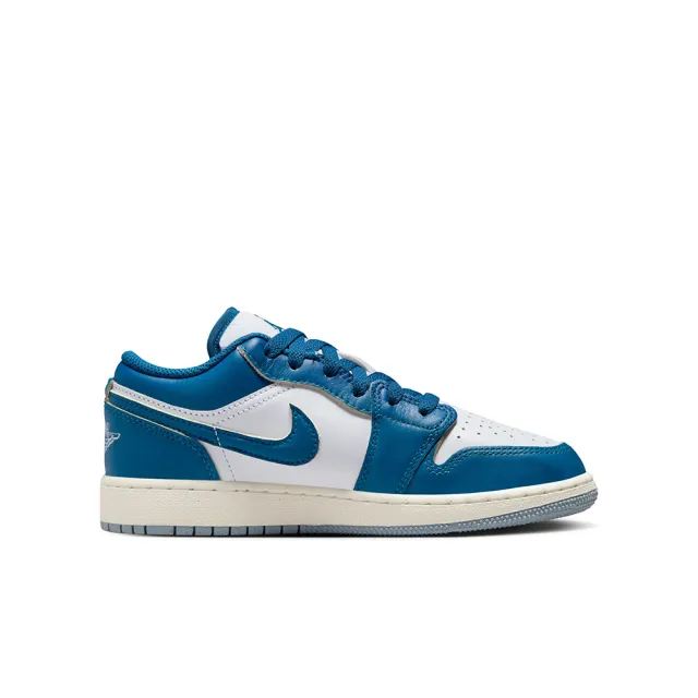 【NIKE 耐吉】AIR JORDAN 1 LOW SE 大童 女鞋 休閒鞋 運動鞋 喬丹 藍白(FN9137141)