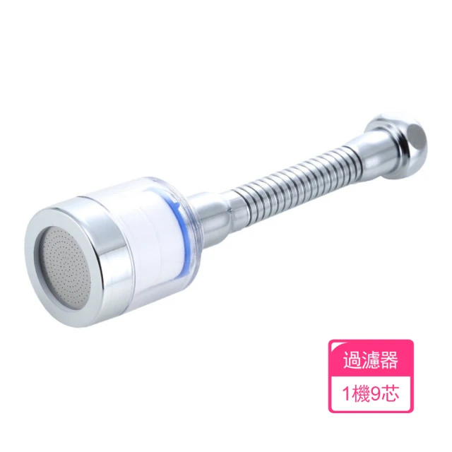 茉家 360度可固定出水角度廚房過濾器(1機9芯)