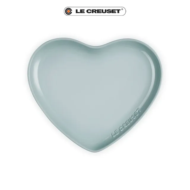 【Le Creuset】瓷器花蕾系列心型盤 23cm(櫻桃紅/貝殼粉/海洋之花-無盒/蛋白霜-無盒 4色選1)