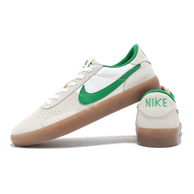 【NIKE 耐吉】滑板鞋 SB Heritage VULC 男鞋 米白 綠 麂皮 膠底 復古 休閒鞋 運動鞋(CD5010-101)