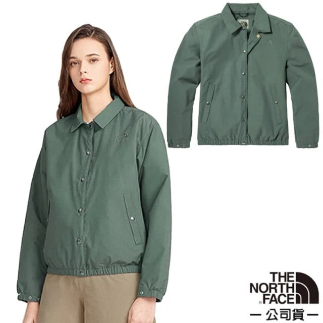 The North Face 女 防水防風耐磨連帽外套_亞洲版型/夾克.風雨衣(4U9W-V38 綠色 V)