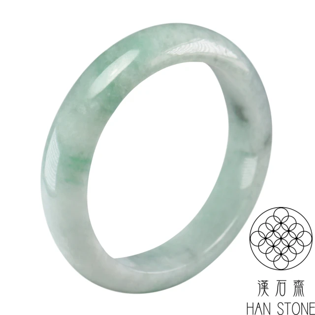 漢石齋 天然翡翠A貨 手鐲玉鐲 飄花種 福 利 品(手圍18.3/版寬15.2mm)