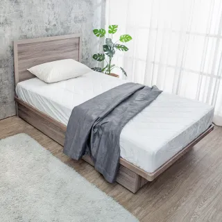 【柏蒂家居】派克3.5尺單人大容量收納側掀床組(簡約床頭片+側掀式床底-六色可選)