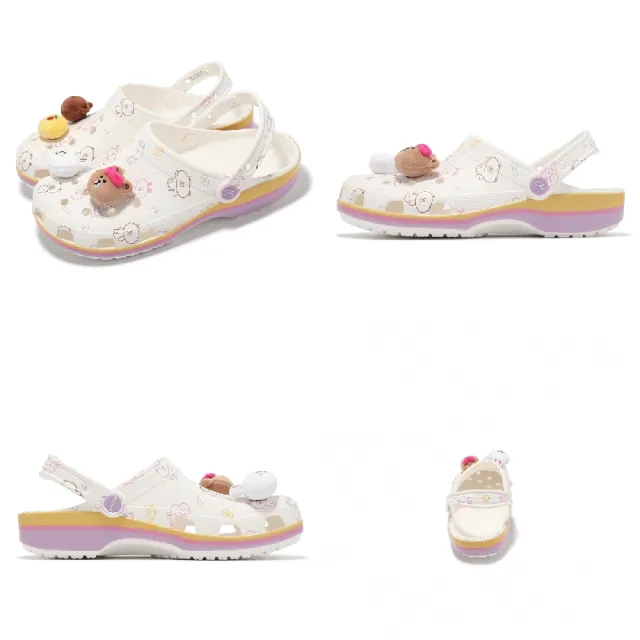 【Crocs】x Line Friends 洞洞鞋 Classic Clog 男鞋 女鞋 米黃 紫 聯名 卡駱馳(209480100)