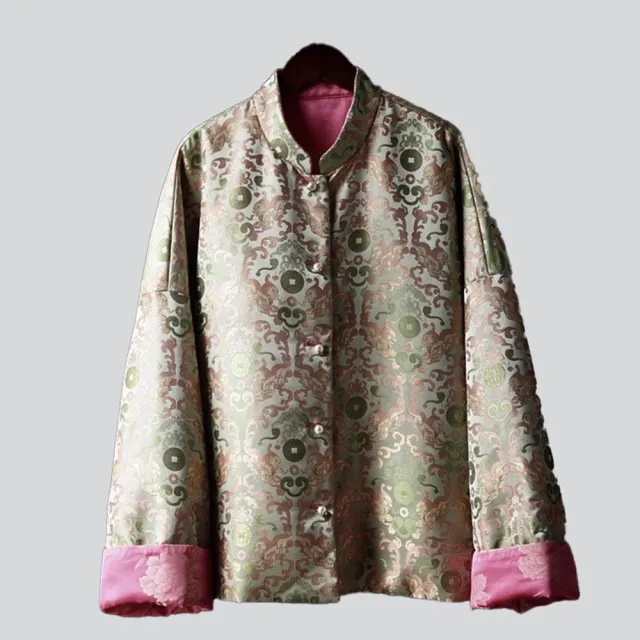 【巴黎精品】現貨+預購 罩衫防曬外套(仿宋錦提花撞色祥雲紋女外套a1gq98)