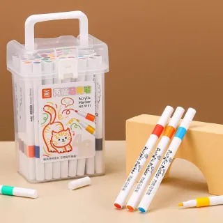 48色兒童丙烯馬克筆 彩色油性馬克筆套裝 防水速乾手繪筆 學生DIY彩色筆 美術筆 彩筆 水彩筆