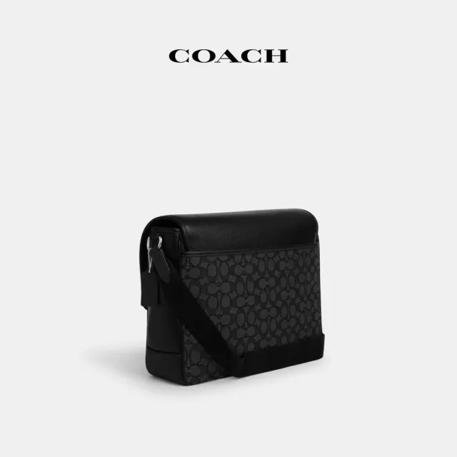 【COACH蔻馳官方直營】SPRINT經典Logo郵差包-木炭灰色/黑色(CR334)