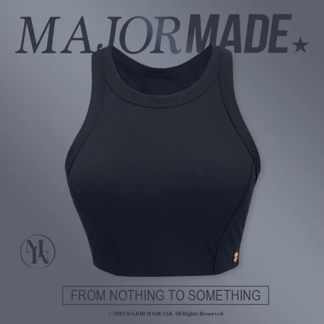 【MAJOR MADE】雙線削肩金屬牌Bra top(Bra top/背心/無袖)